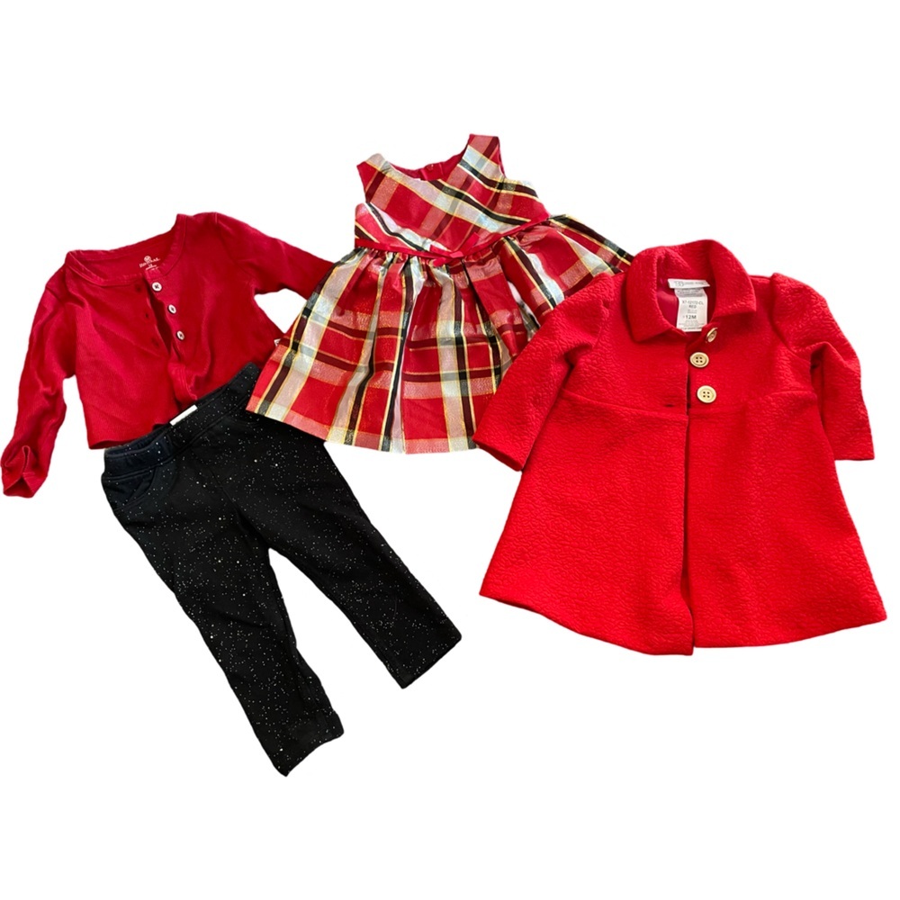 Bundle of 4 girls dress clothes 12 Months - Picture 1 of 4